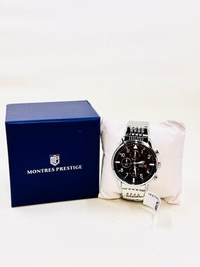 Invicta Men's Montres Prestige 0076 Silver Bracelet Chronograph Watch NIB